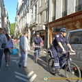 Gendarmes on bikes on rue Saint-Andre des Arts in the 6th arrondissement